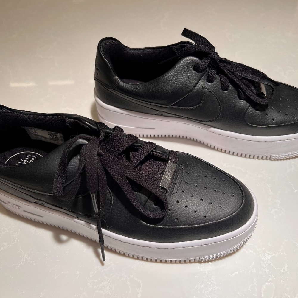 Nike Air Force 1 Low platform Black White Women's Shoes EUR size 40